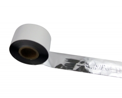 Glossy silver ribbon for reflective sheeting label printing